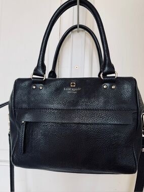 Gorgeous Kate Spade Black "Hadlen" Pebbled Leather Satchel